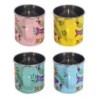 By SIGRIS Taza 4 Unidades Multicolor de Metal Esmaltado 9*9*12cm Set de 4 Unidades Taza