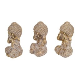 Signes Grimalt By SIGRIS - Figura Buda 3 Uni. Dorado de Resina | Figura de Buda Figuras De Resina Para Jardin Figura Resina Deco