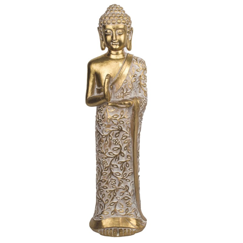 Signes Grimalt By SIGRIS - Figura Buda De Pie Dorado de Resina | Figura de Buda Figuras De Resina Para Jardin Figura Resina Deco