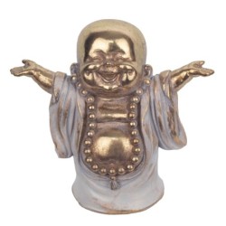 Signes Grimalt By SIGRIS - Figura Monje Feliz Dorado de Resina | Figura de Buda Figuras De Resina Para Jardin Figura Resina Deco