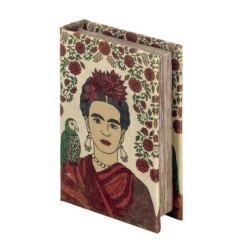 By SIGRIS Cajas de libro Rojo de MDF Forrado de Tela-Pintada 14*3*10cm Caja libro