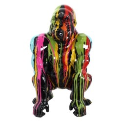 By SIGRIS Figura Gorila Grafiti Multicolor de Resina 45*26*27cm Figura de Animal