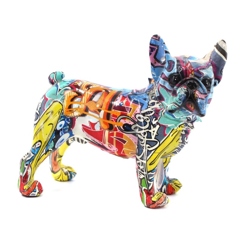 By SIGRIS Figura Bulldog Frances Multicolor de Resina 20*10*23cm Figura de Perro