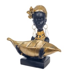 Signes Grimalt By SIGRIS - Figura Africana con Base Negro de Resina | Figura de Africana Figuras Decorativas Decoracion Salon 23