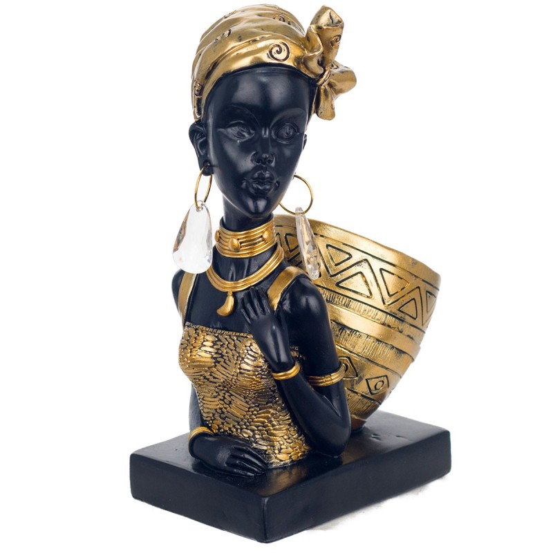 Signes Grimalt By SIGRIS - Figura Africana con Base Negro de Resina | Figura de Africana Figuras Decorativas Decoracion Salon 24