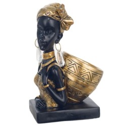 Signes Grimalt By SIGRIS - Figura Africana con Base Negro de Resina | Figura de Africana Figuras Decorativas Decoracion Salon 24