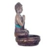 By SIGRIS Figura Buda Sentado Rezando Gris de Resina 19*11*11cm Figura de Buda