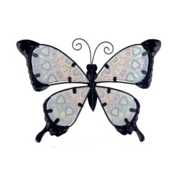 By SIGRIS Figura de Animal Verde de Metal y Cristal 19*1*26cm Figura Mariposa