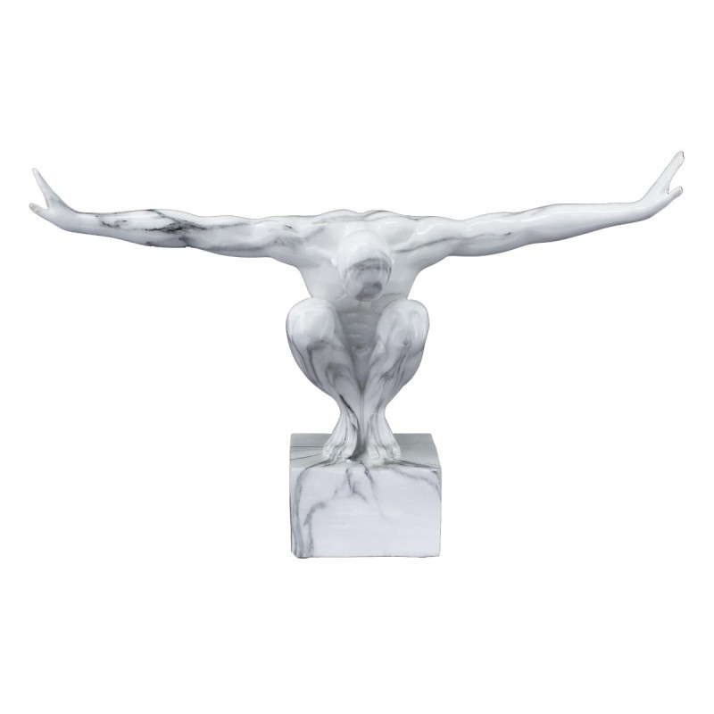 By SIGRIS Figura Hombre Desnudo Blanco de Resina 33*15*49cm Figura de Persona