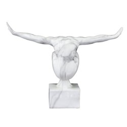 By SIGRIS Figura Hombre Desnudo Blanco de Resina 33*15*49cm Figura de Persona