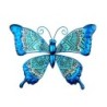 By SIGRIS Figura de Animal Azul de Metal y Cristal 19*1*26cm Figura Mariposa