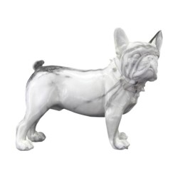 By SIGRIS Figura Bulldog Frances Blanco de Resina 19*10*23cm Figura de Perro