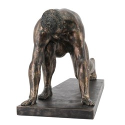 By SIGRIS Figura Hombre Corredor Gris de Resina 23*17*35cm Figura de Persona