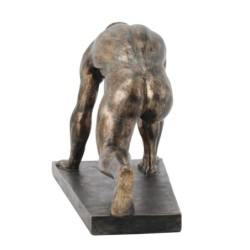 By SIGRIS Figura Hombre Corredor Gris de Resina 23*17*35cm Figura de Persona