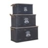 By SIGRIS Caja Negro de Metal 36*36*68cm Set de 3 Unidades Caja Set de  3 U