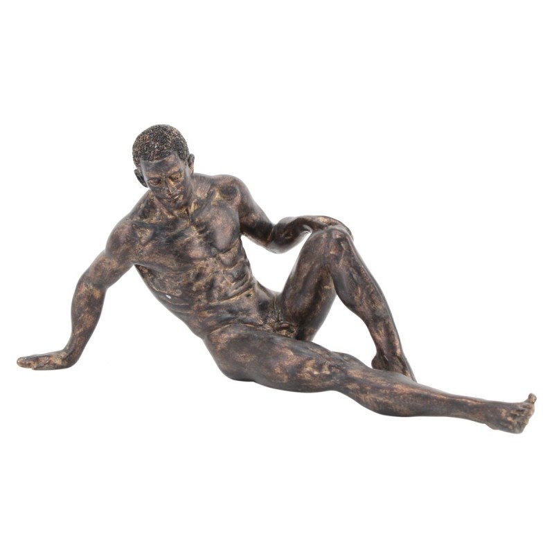 By SIGRIS Figura Hombre Sentado Gris de Resina 17*11*33cm Figura de Persona