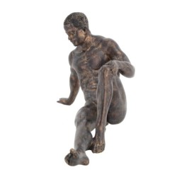 By SIGRIS Figura Hombre Sentado Gris de Resina 17*11*33cm Figura de Persona