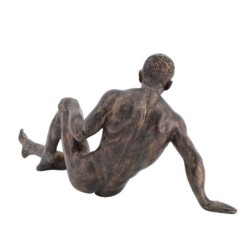 By SIGRIS Figura Hombre Sentado Gris de Resina 17*11*33cm Figura de Persona