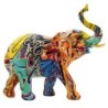 By SIGRIS Figura Elefante Multicolor de Resina 20*8*20cm Figura de Elefante