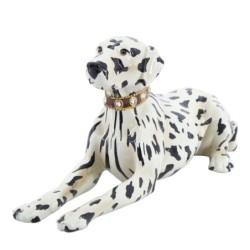 By SIGRIS Figura Perro Dalmata Blanco de Resina 16*14*37cm Figura de Perro