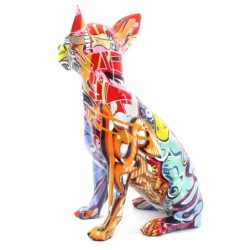 By SIGRIS Figura Chihuahua Multicolor de Resina 25*17*12cm Figura de Perro