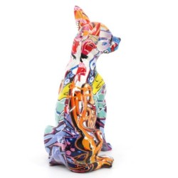 By SIGRIS Figura Chihuahua Multicolor de Resina 25*17*12cm Figura de Perro