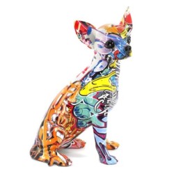 By SIGRIS Figura Chihuahua Multicolor de Resina 25*17*12cm Figura de Perro