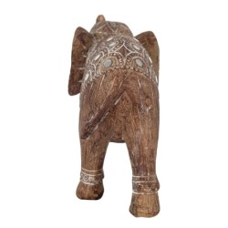 By SIGRIS Figura Elefante Marrón de Resina 14*7*19cm Figura de Elefante