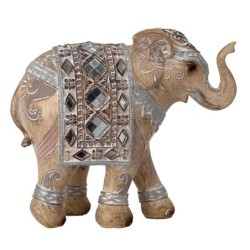 By SIGRIS Figura Elefante Marrón de Resina 16*8*18cm Figura de Elefante