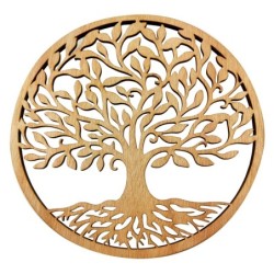 By SIGRIS Colgante Árbol de la Vida Dorado de Madera 30*1*30cm Colgante