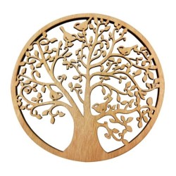 By SIGRIS Colgante Árbol de la Vida Dorado de Madera 30*1*30cm Colgante