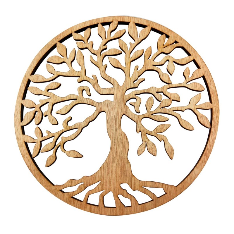 By SIGRIS Colgante Árbol de la Vida Dorado de Madera 30*1*30cm Colgante