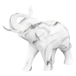 By SIGRIS Figura Elefante Blanco de Resina 19*9*23cm Figura de Elefante