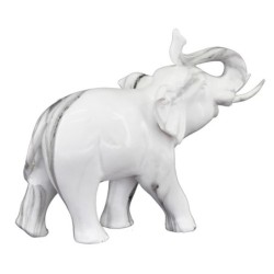 By SIGRIS Figura Elefante Blanco de Resina 19*9*23cm Figura de Elefante