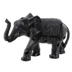 By SIGRIS Figura Elefante Negro de Resina 19*12*29cm Figura de Elefante