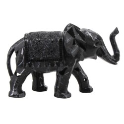 By SIGRIS Figura Elefante Negro de Resina 19*12*29cm Figura de Elefante