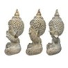 By SIGRIS Figura Buda 3 Unidades Gris de Resina 14*6*6cm Figura de Buda