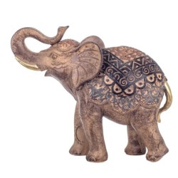 By SIGRIS Figura Elefante Dorado de Resina 17*8*21cm Figura de Elefante