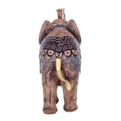 By SIGRIS Figura Elefante Dorado de Resina 17*8*21cm Figura de Elefante