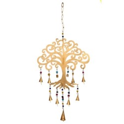 By SIGRIS Colgante Árbol de la Vida Dorado de Metal 72*3*32cm Colgante