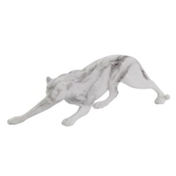 By SIGRIS Figura Leopardo  Blanco de Resina 10*6*28cm Figura de Animal