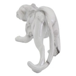 By SIGRIS Figura Leopardo  Blanco de Resina 10*6*28cm Figura de Animal