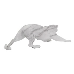 By SIGRIS Figura Leopardo  Blanco de Resina 10*6*28cm Figura de Animal