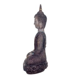 By SIGRIS Figura buda Sentado Gris de Resina 30*11*18cm Figura de Buda