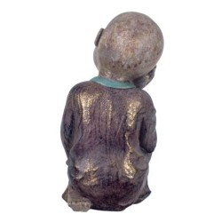 By SIGRIS Figura Buda Sentado Gris de Resina 17*32*33cm Figura de Buda