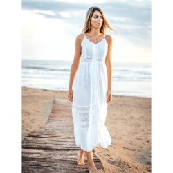 Isla Bonita - Vestido Ibicenco Mujer | Vestidos Largo Verano - Blanco