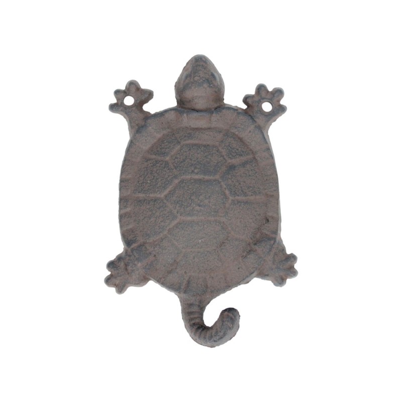 By SIGRIS Perchero Plateado de Hierro Colado 14*3*10cm Percha tortuga