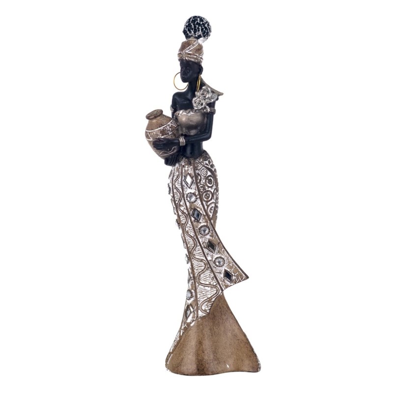 By SIGRIS Figura Africana Negro de Resina 29*5*8cm Figura de Africana