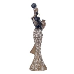 By SIGRIS Figura Africana Negro de Resina 29*5*8cm Figura de Africana