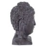 By SIGRIS Figura Cabeza Buda Gris de Resina 40*23*24cm Figura de Buda